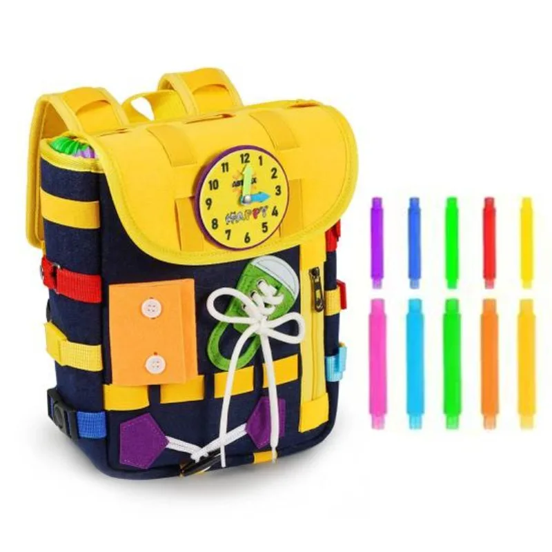 Kids Toys Learning - Montessori Felt Backpack for Toddlers with