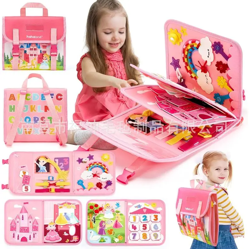 Kids Toys Learning - Princess Montessori Felt Busy Board Toddler