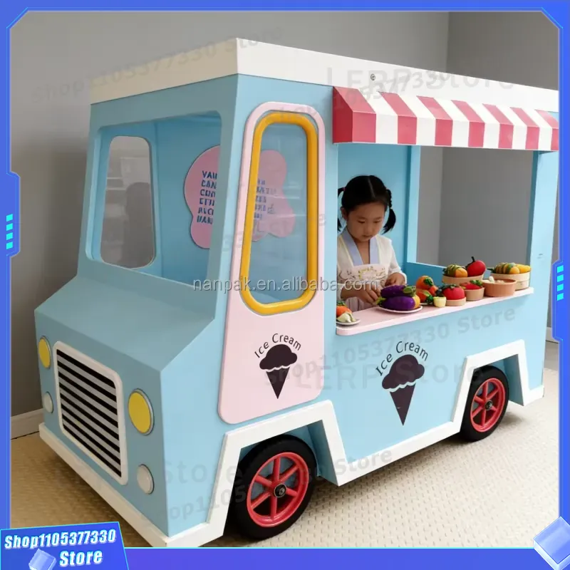 Wooden Ice Cream Cart Toy with - огляд і ціна Kids Toys Mall
