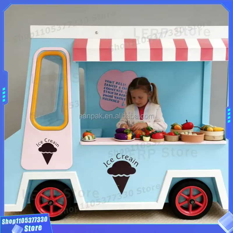 Wooden Ice Cream Cart Toy with - огляд і ціна Kids Toys Mall