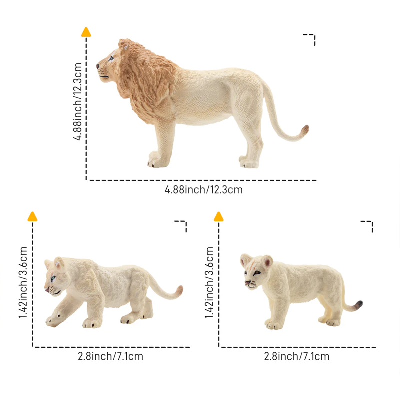 6Pcs Simulation White Lion Fam - огляд і ціна Kids Toys Kit