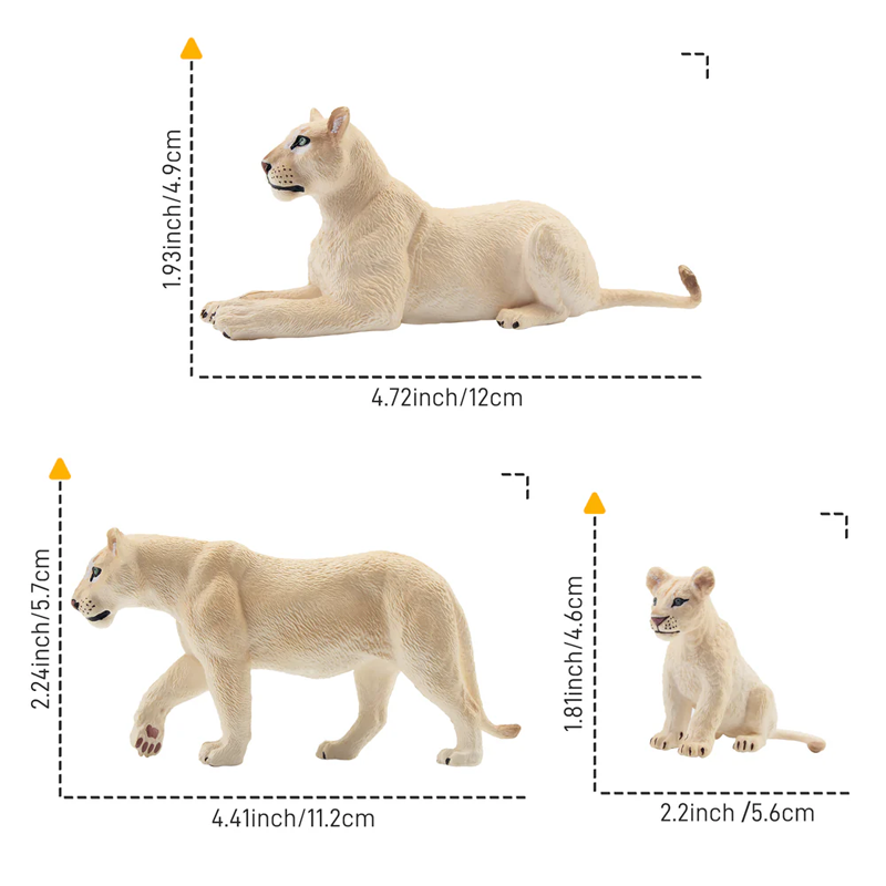 6Pcs Simulation White Lion Fam - огляд і ціна Kids Toys Kit